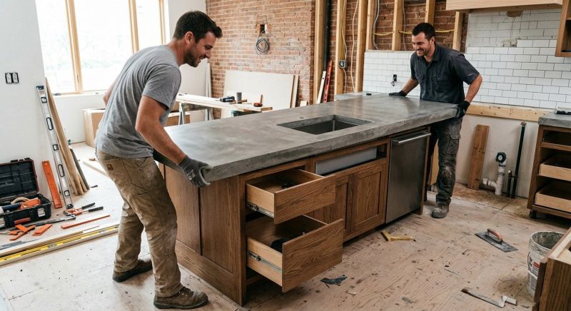Cement Counter Installation in Marin County, CA