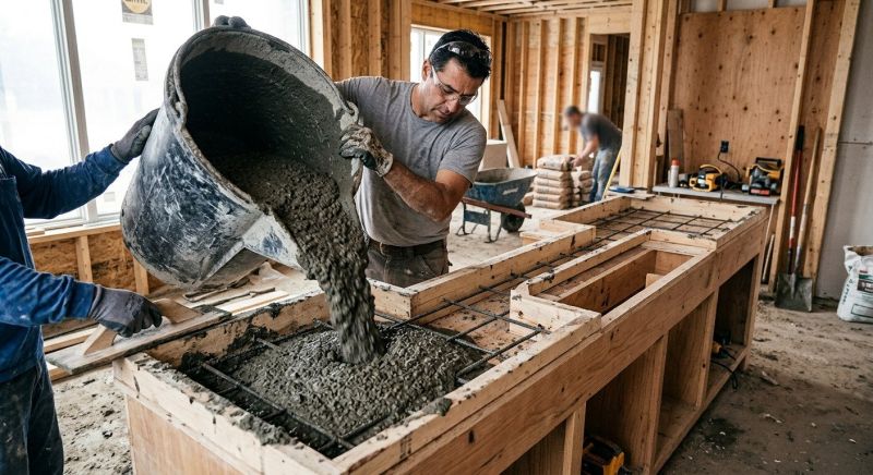Cement Countertop Pouring in Napa, CA