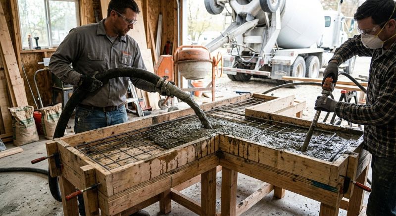 Concrete Countertop Pouring in Sonoma County, CA