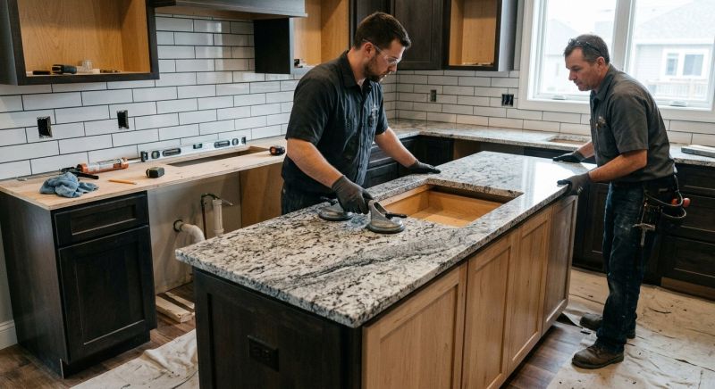 Granite Slab Installation in Sonoma County, CA