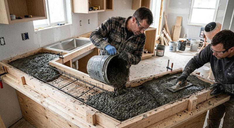 Poured Countertop Installation in Marin County, CA